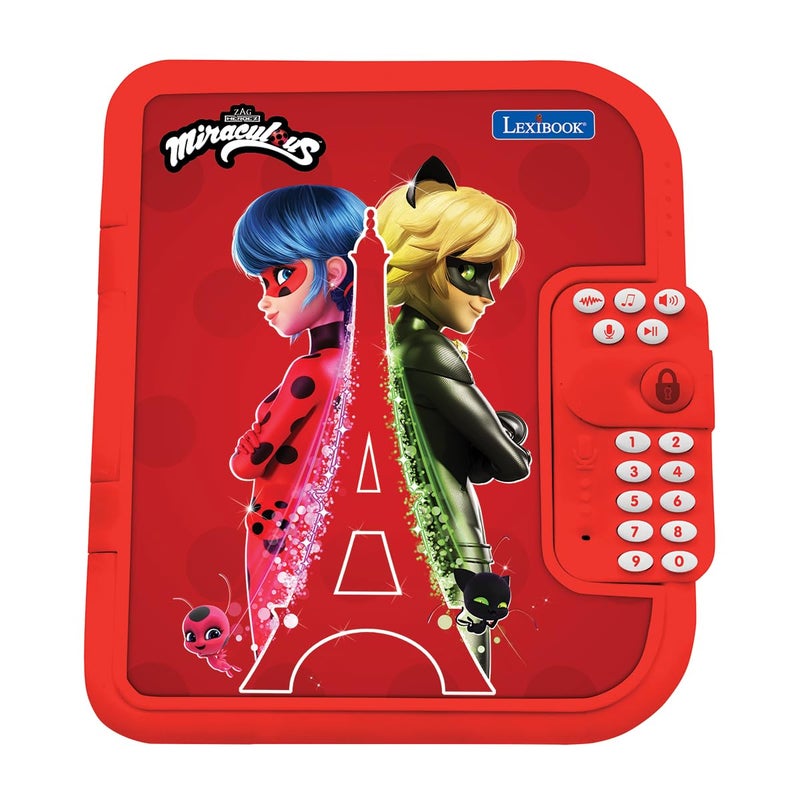 Lexibook - Miraculous, Electronic Secret Diary with Pen and Notebook Included, Interactive, Password, Fun Features, Sounds Effects, Red, SD50MI - Image 1