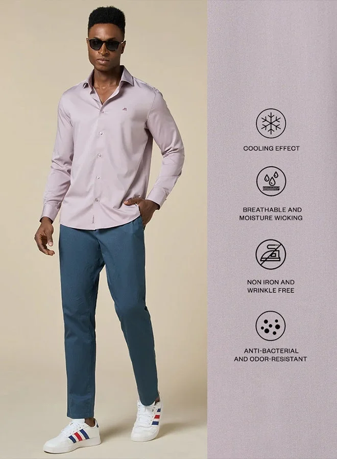 MANNERISM  The Desert Bamboo Earthy Pink Shirt with Warm Soft Texture for Men | Best Price UAE