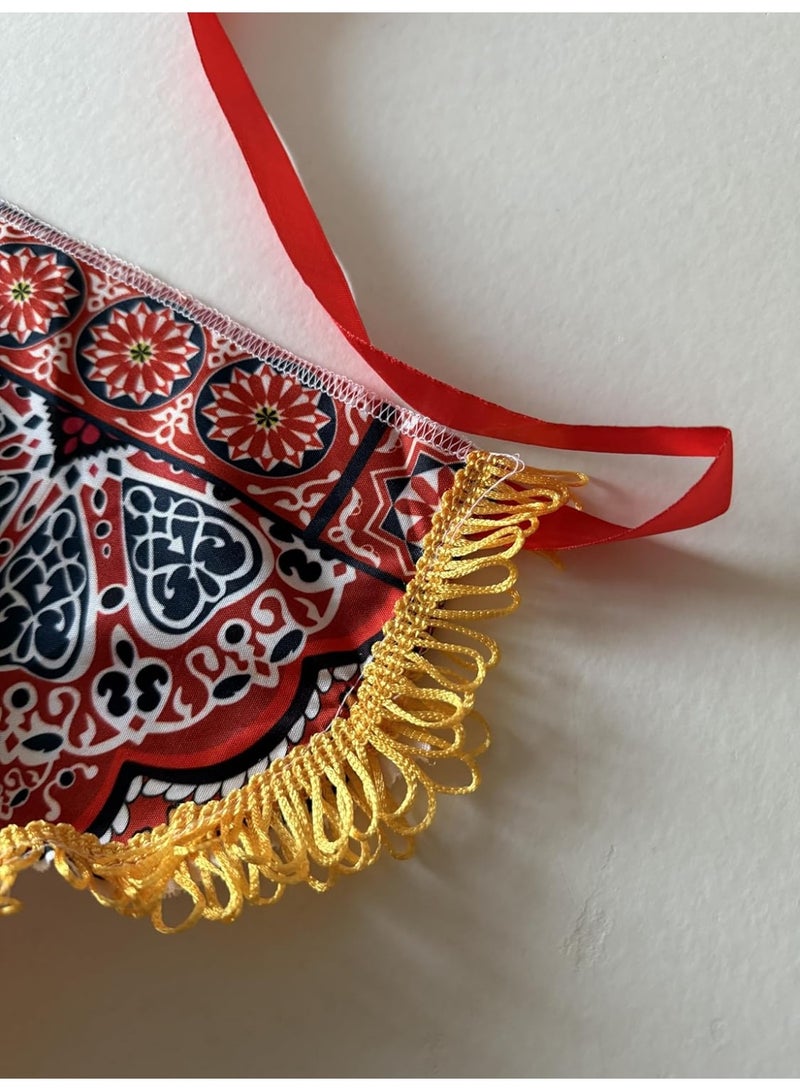 5 Meters Ramadan Hanging Decorations Khayameyah Style 5 Meters, High Quality Triangle Decorations Khayameyah, Red - Image 3