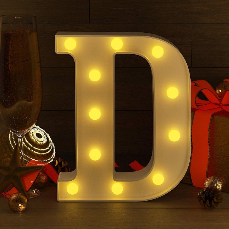 Beeban Beeban Marquee D Alphabet Shaped LED Light Lamp for Decoration Decore Walls Hanging Birthday Party Wedding D  - Image 3