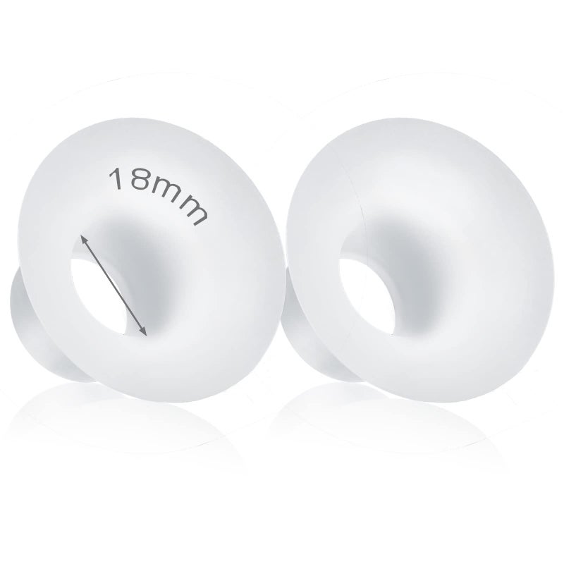 Durceler 18mm Silicone Flange Inserts Compatible with Medela/for Spectra S1 S2 / Elvie / S18 S21 / Momcozy S9 S12/ TSRETE 24mm Breast Pump Shields or Freemie 25mm; Reduce Nipple Tunnel Down to 18mm - Image 1