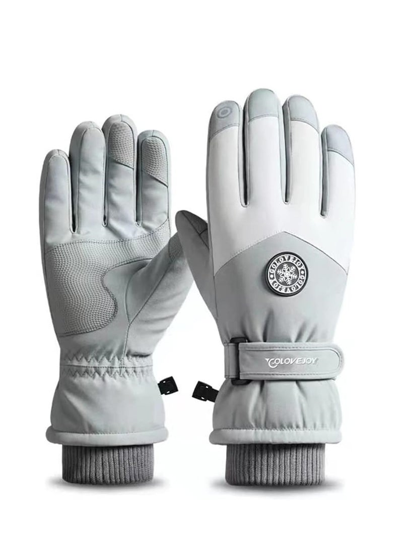 KASTWAVE Winter Ski Gloves, Waterproof and Windproof Touchscreen Snow Gloves for Men Women, Anti-Slip Snowboard Warm Winter Gloves for Cold Weather, Perfect Thermal Protection, Grey, 1 Pair - Image 1