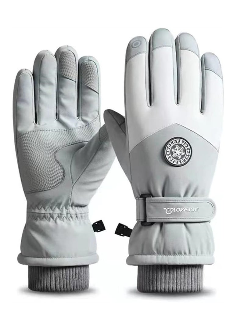 KASTWAVE Winter Ski Gloves, Waterproof and Windproof Touchscreen Snow Gloves for Men Women, Anti-Slip Snowboard Warm Winter Gloves for Cold Weather, Perfect Thermal Protection, Grey, 1 Pair - Image 5