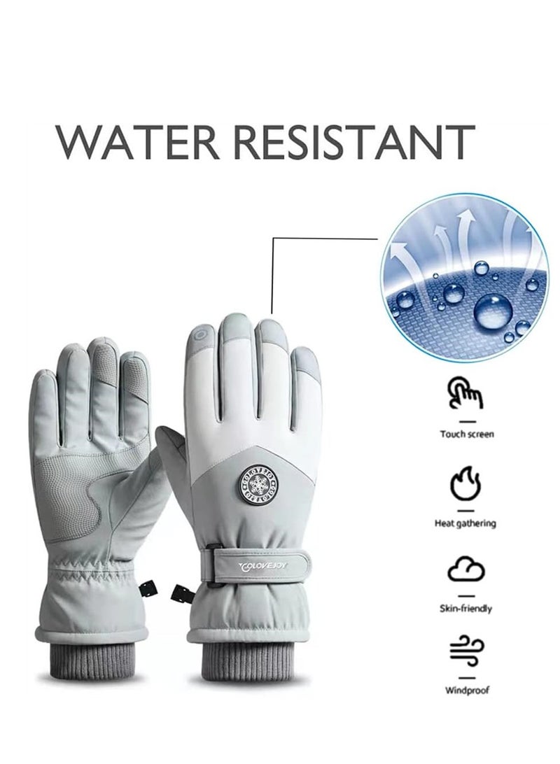 KASTWAVE Winter Ski Gloves, Waterproof and Windproof Touchscreen Snow Gloves for Men Women, Anti-Slip Snowboard Warm Winter Gloves for Cold Weather, Perfect Thermal Protection, Grey, 1 Pair - Image 2