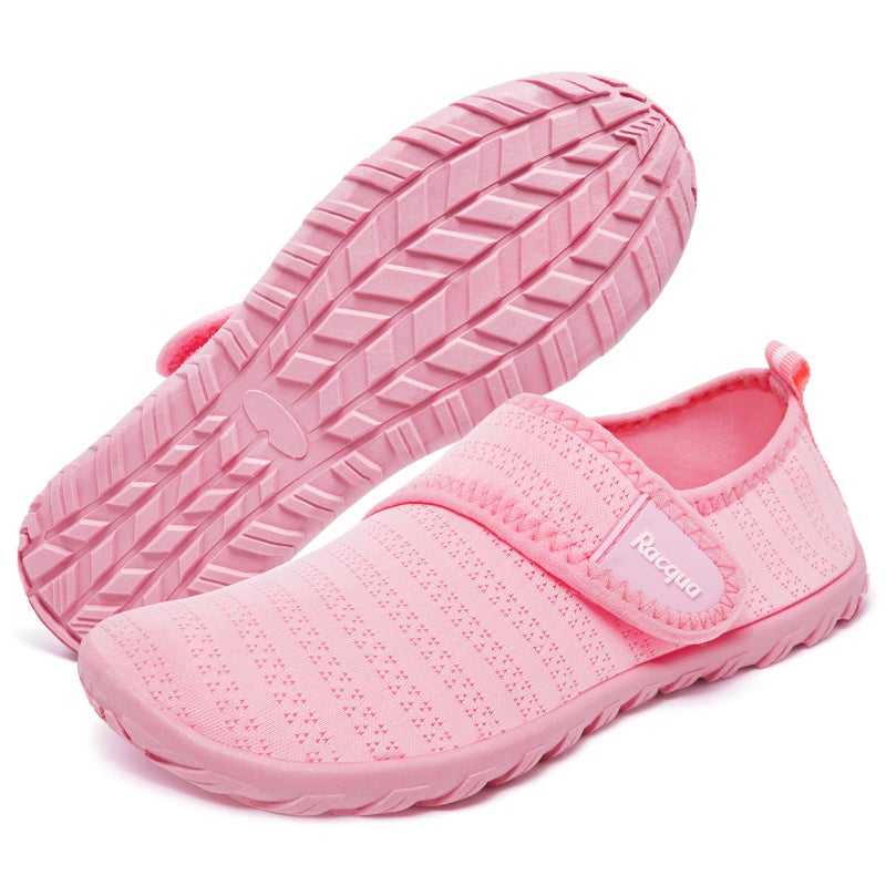 Racqua Kids Water Shoes Boys Girls Quick Dry Barefoot Lightweight Beach Sport Aqua Shoes Swim Pool Walking Surfing Boating Shoes Little Kid Pink 13 - Image 1
