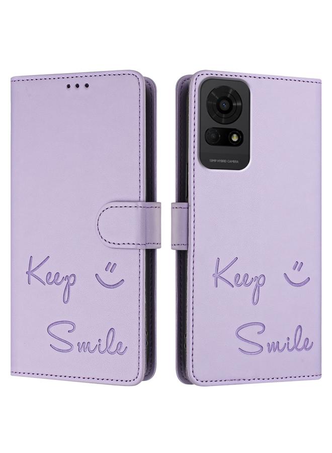 erorex Case For TCL 50 LE 5G Smile Embossing RFID Leather Phone Case  - Image 3