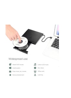 ماركة غير محددة محرك أقراص CD خارجي محمول بمنفذ USB 3.0 – نقل بيانات سريع – متوافق مع اللابتوب والكمبيوتر وماك وويندوز  - Image 2
