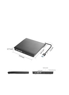 ماركة غير محددة محرك أقراص CD خارجي محمول بمنفذ USB 3.0 – نقل بيانات سريع – متوافق مع اللابتوب والكمبيوتر وماك وويندوز  - Image 4