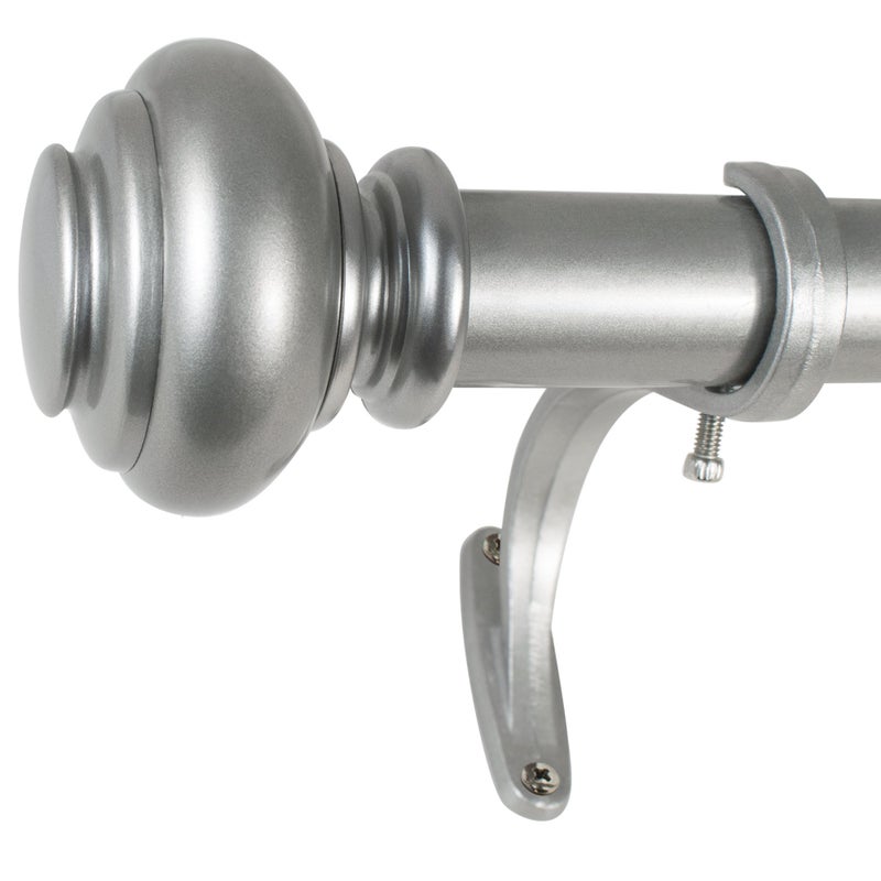 Decopolitan 278656829 1Inch Urn Single Window Treatment Rod Set 18 to 36Inch Antique Silver - Image 1