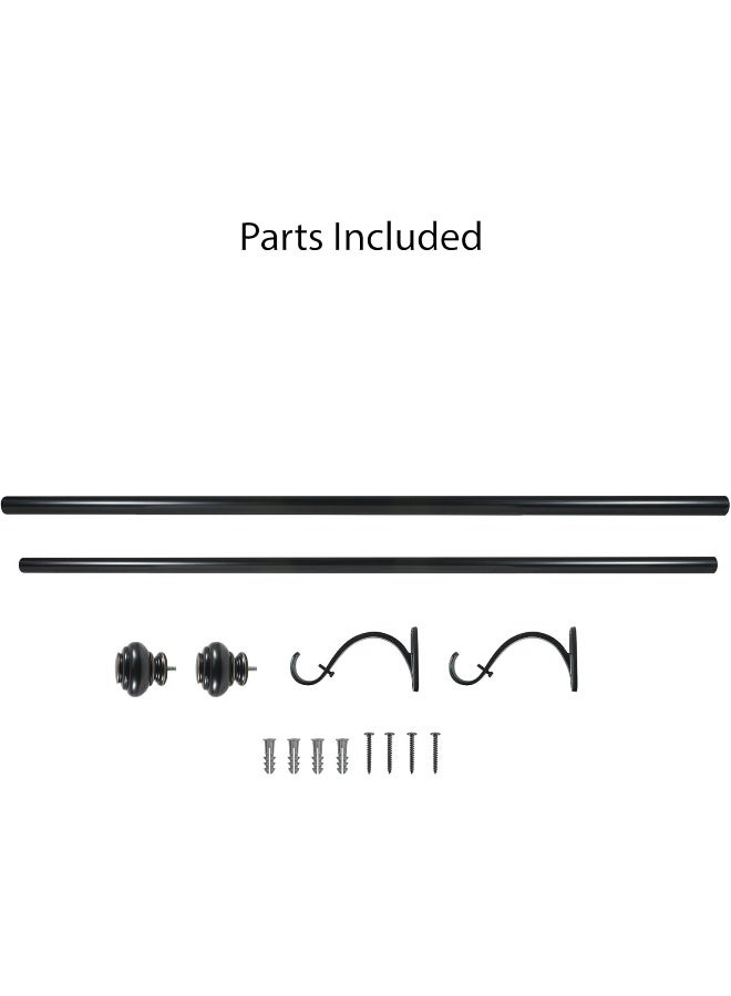 Decopolitan 278656829 1Inch Urn Single Window Treatment Rod Set 18 to 36Inch Antique Silver - Image 5