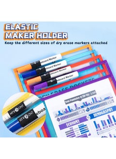 HTVRONT Dry Erase Pockets Sleeves 30 Pack 10X14 Reusable Pocket Protector Sleeves With Rings Clear Plastic Sleeves Sheet Protectors For Teachers Classrooms Schools Supplies Shop Ticket Holders  - Image 4