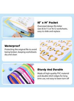 HTVRONT Dry Erase Pockets Sleeves 30 Pack 10X14 Reusable Pocket Protector Sleeves With Rings Clear Plastic Sleeves Sheet Protectors For Teachers Classrooms Schools Supplies Shop Ticket Holders  - Image 5