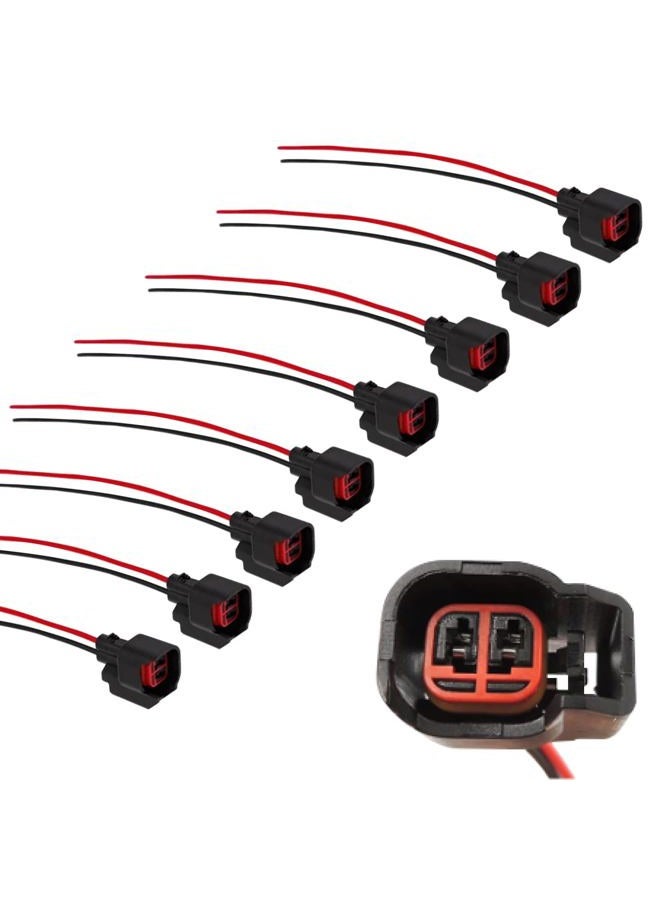 AcornTech 8 PCS Fuel Injector Connector Pigtail - Compatible with Dodge,Ford,Chevrolet,Buick,J-eep,and More Fuel Injector Wiring Harness Replace#5013995AA,5161919AA - Image 1