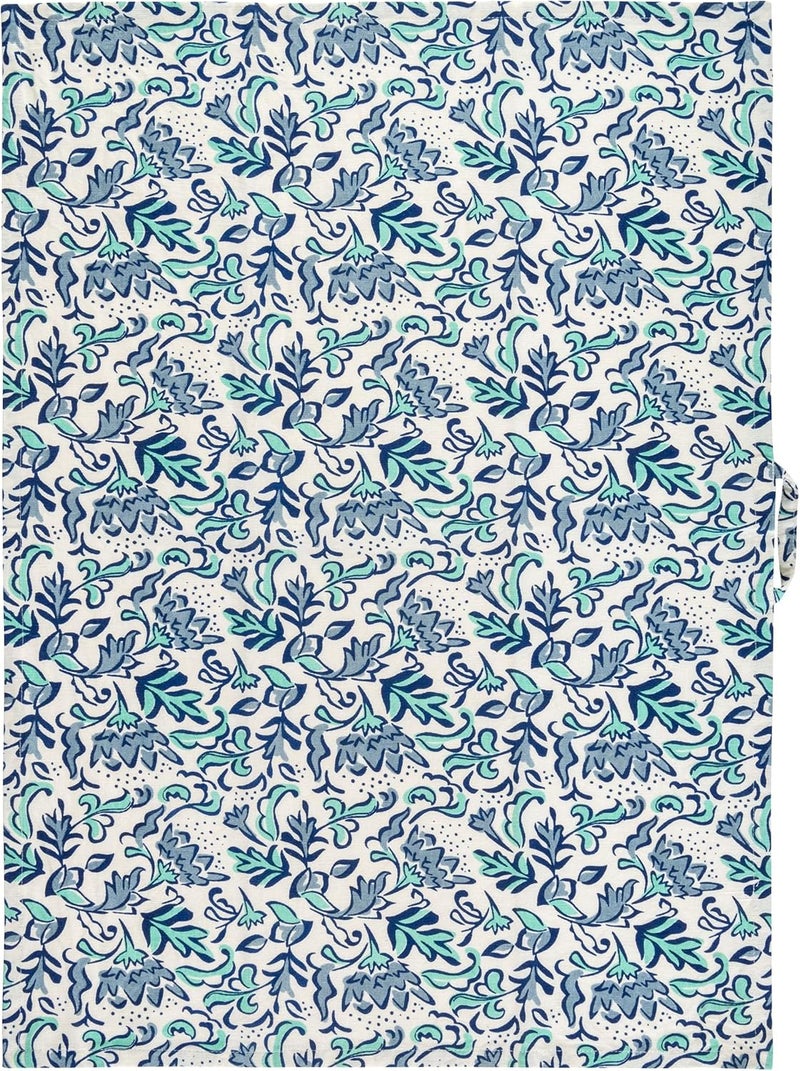 Karma Linen Blend Tea Towel Blue Botanical - Image 2