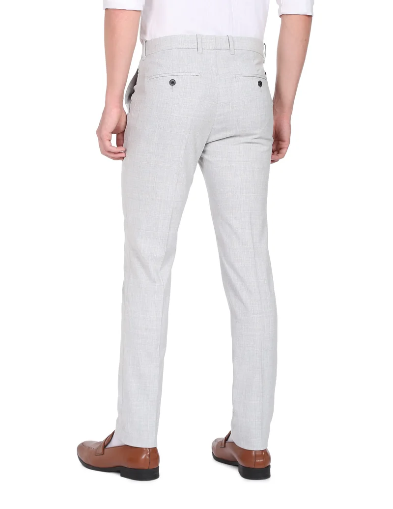 Arrow Light Grey Jackson Super Slim Fit Smartflex Trousers for Men | Best Price UAE