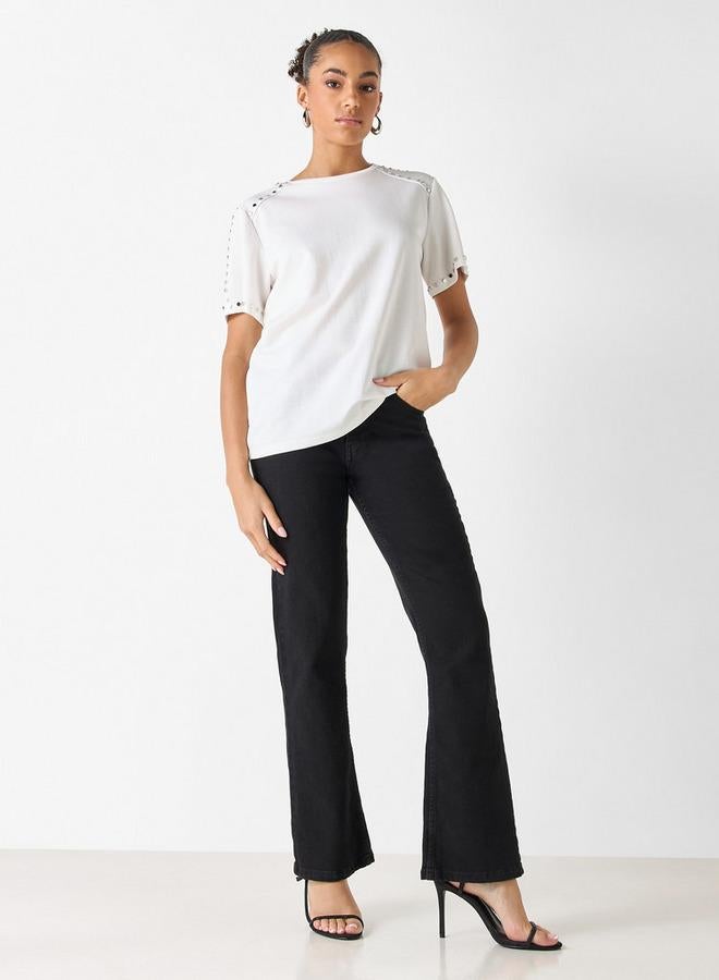 2Xtremz Embellished Crew Neck T-shirt with Short Sleeves - Image 2