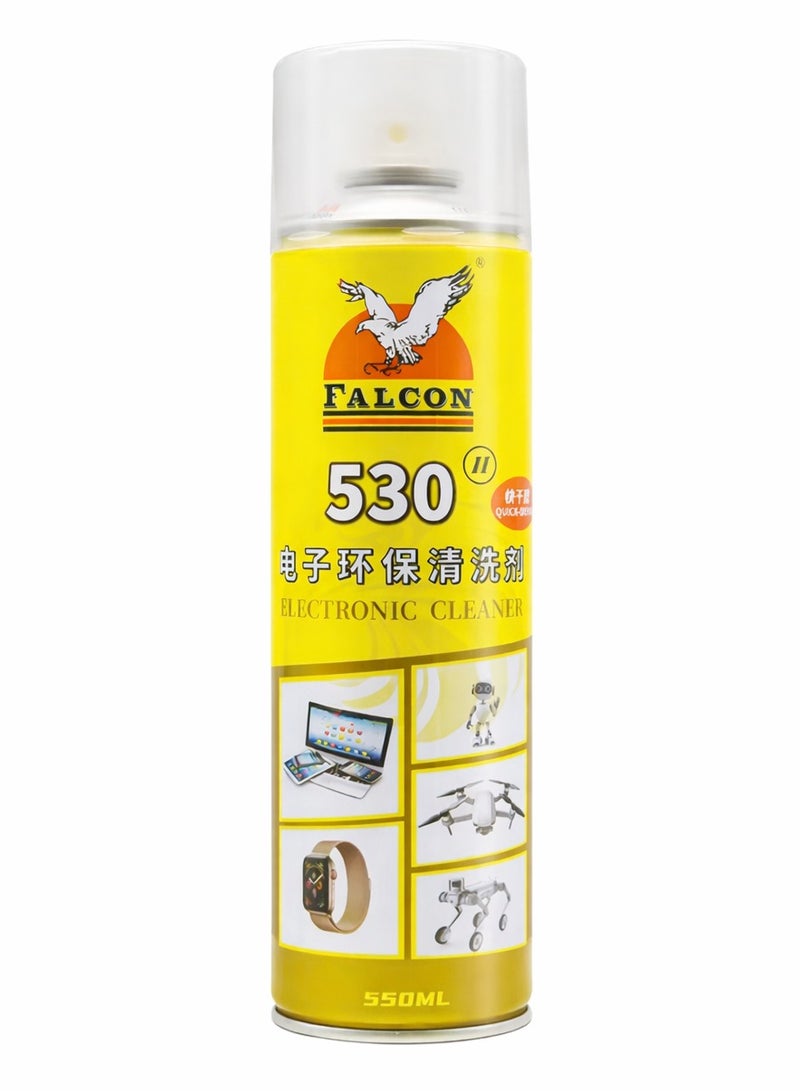 FALCON 530 Electronic Cleaner Spray 550ML – Quick Drying Contact Cleaner for PC, Laptop, Keyboard, PCB, Drone & Electronic Devices – Residue-Free Multi-Purpose Electronics Cleaning Spray - Image 1