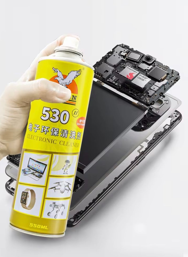 FALCON 530 Electronic Cleaner Spray 550ML – Quick Drying Contact Cleaner for PC, Laptop, Keyboard, PCB, Drone & Electronic Devices – Residue-Free Multi-Purpose Electronics Cleaning Spray - Image 3