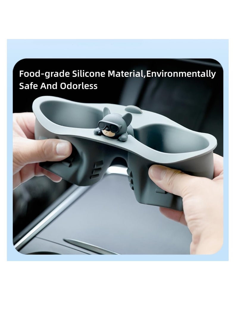 Excefore Console Cup for Tesla Model Y Model 3 Center, Holder Insert Upgraded Silicone Material, Center Console Interior Accessories 2023 2022 2021 - Image 5