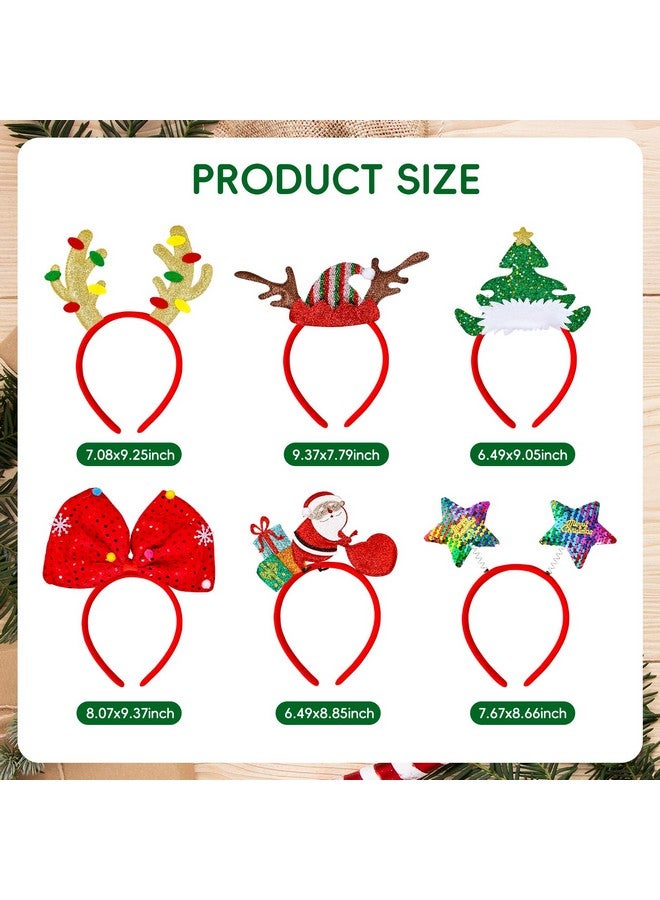 MGparty MGparty 24pcs Christmas Headbands Party Favors Decoration Supplies Xmas Gifts Photo Booth Xmas Tree Snowman Reindeer Antlers Santa Hat - Image 2