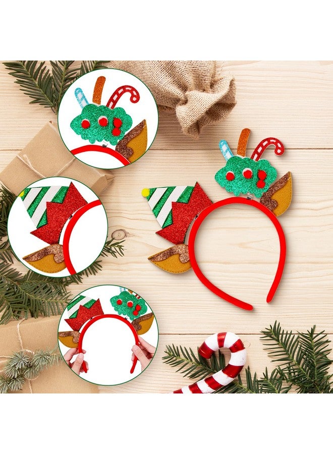 MGparty MGparty 24pcs Christmas Headbands Party Favors Decoration Supplies Xmas Gifts Photo Booth Xmas Tree Snowman Reindeer Antlers Santa Hat - Image 3