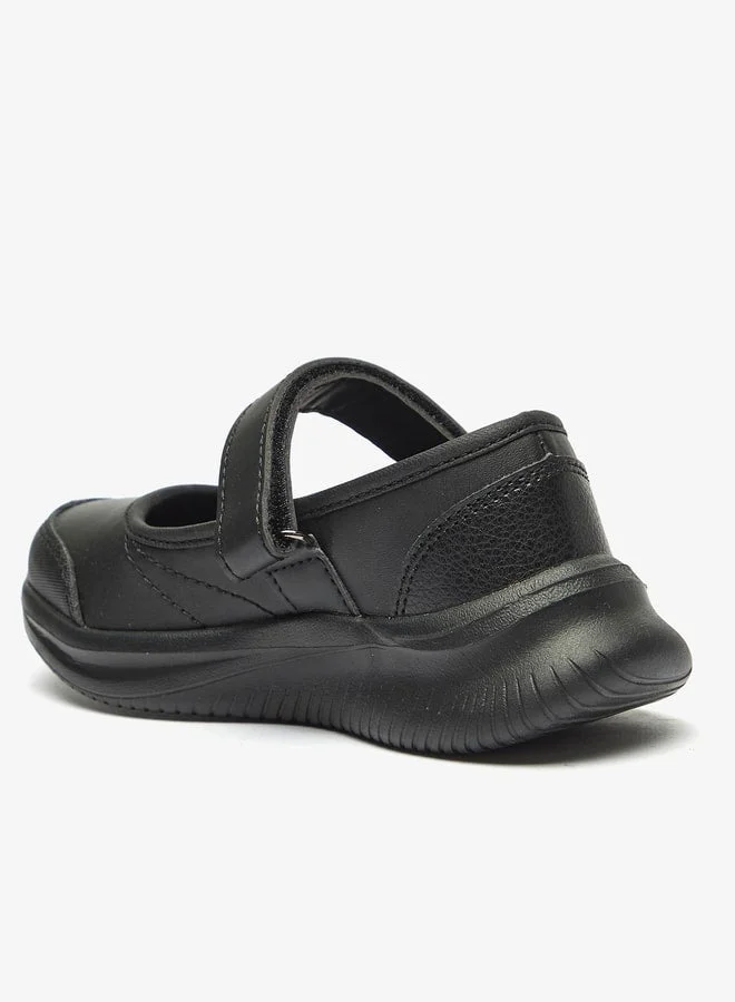 Dash Girls Solid Mary Jane School Shoes with Hook and Loop Closure