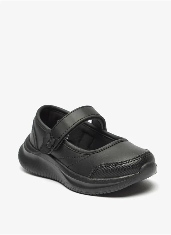 داش Girls Solid Mary Jane School Shoes with Hook and Loop Closure