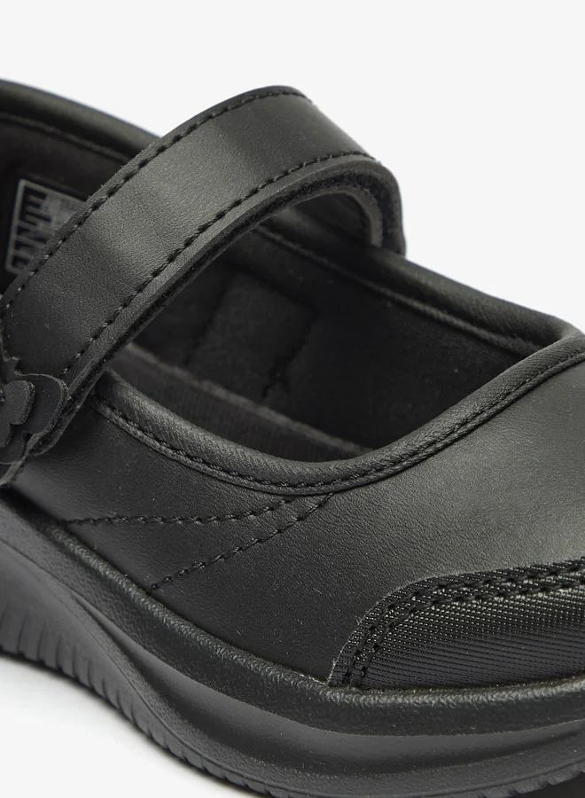 Dash Girls Solid Mary Jane School Shoes with Hook and Loop Closure