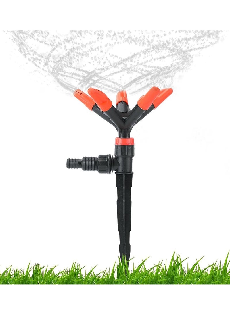 DubaiGallery 5 Arm High Pressure Rotary Sprinkler, 360 Degree Automatic Rotating Adjustable Lawn Garden Irrigation Traveling Sprinklers  - Image 2