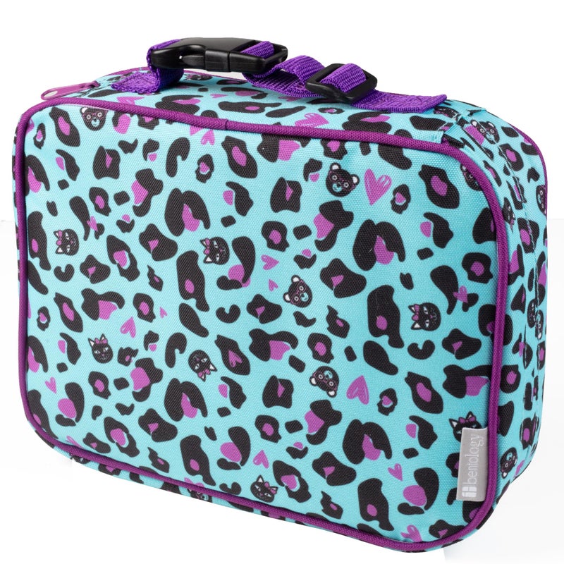 Bentology Lunch Box for Girls Kids Insulated Durable Lunchbox Tote Bag Fits Bento Boxes Containers Jars  Water Bottles Reusable School Lunch Sleeve Keeps Food Hotter or Colder Longer Cheetah