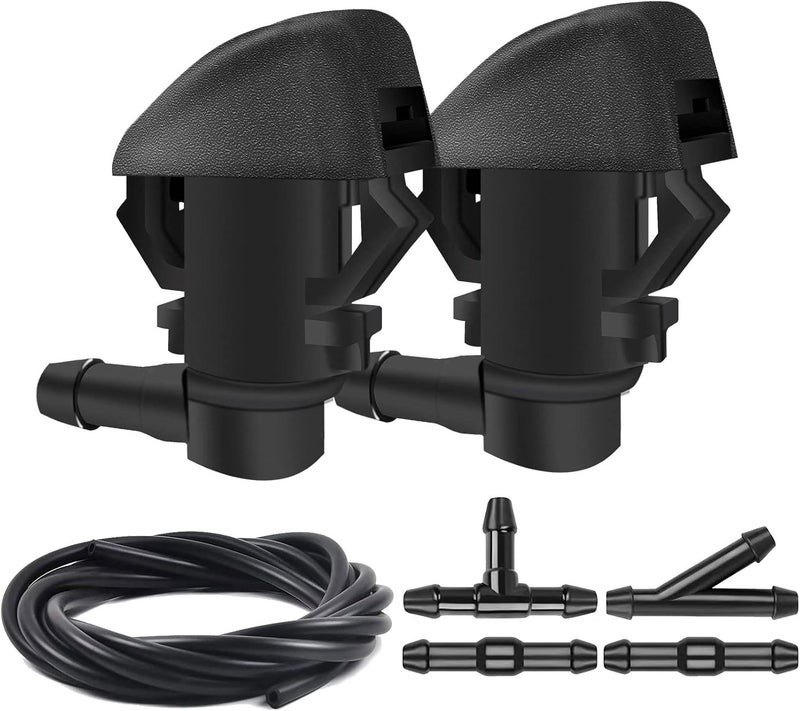 HAOBO Windshield Washer Nozzles Kit, Front Windshield Washer Nozzle Assembly and Fluid Hose with Connectors for Honda Pilot 2009-2012 2014 2015, Replaces OEM # 76810-SZA-A01ZA - Image 1