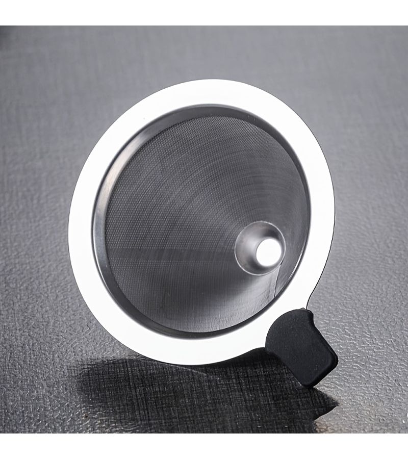 Stainless Steel Coffee Filter Cup Reusable Silicone Handle No Paper Required - Image 3