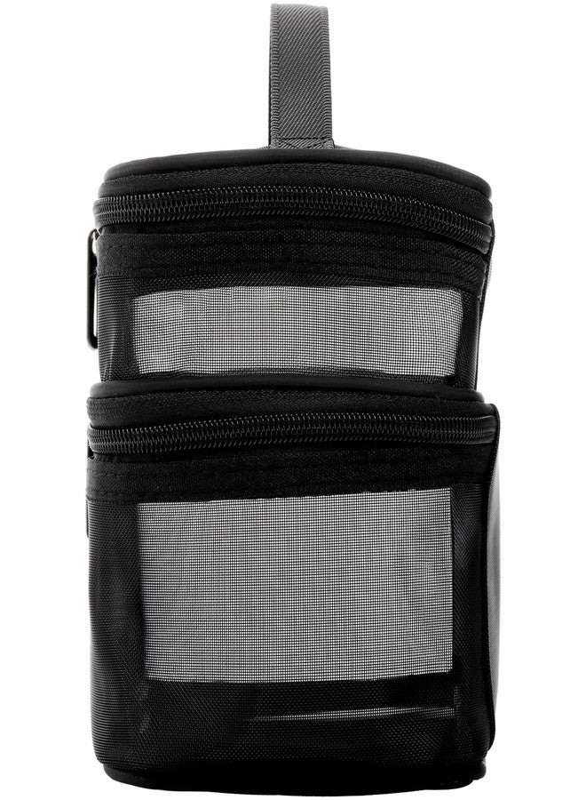 Tosnail Set of 3 Mesh Zipper Bag with Handle, Black Mesh Pouch, Travel Toiletry Bag, Cosmetic Organizer Case, Portable Small Shower Caddy for Makeup, Skincare, Beauty Product, Office, Arts and Crafts - Image 5