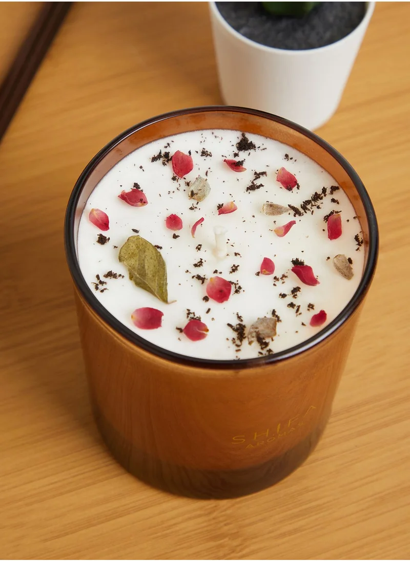 Shifa Aromas Cafe Oud Davana & Suede Luxury Natural Fragrance Soy Candle 220g 7.7oz