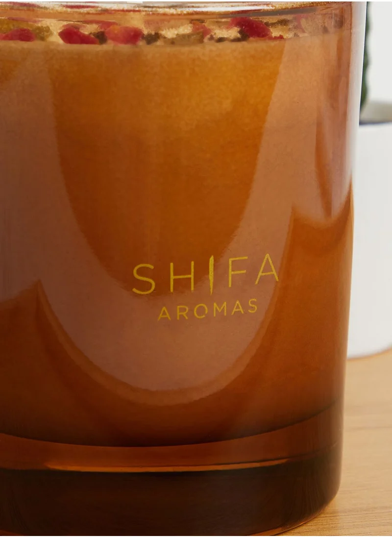 Shifa Aromas Cafe Oud Davana & Suede Luxury Natural Fragrance Soy Candle 220g 7.7oz