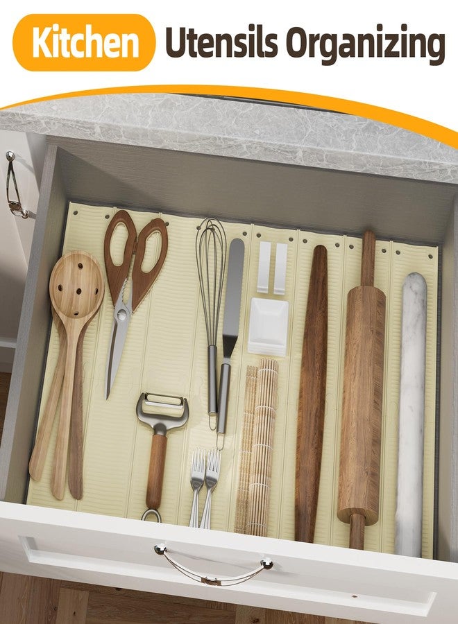 MIUKAA 33 Pack Adjustable Spice Liner, Slip-Proof Spice Drawer Organizer, Kitchen Drawer Liner for Spices Bottle,Tableware, Cups Organizer（Single 7.1 x2.3 in） 3mm thick - Image 5