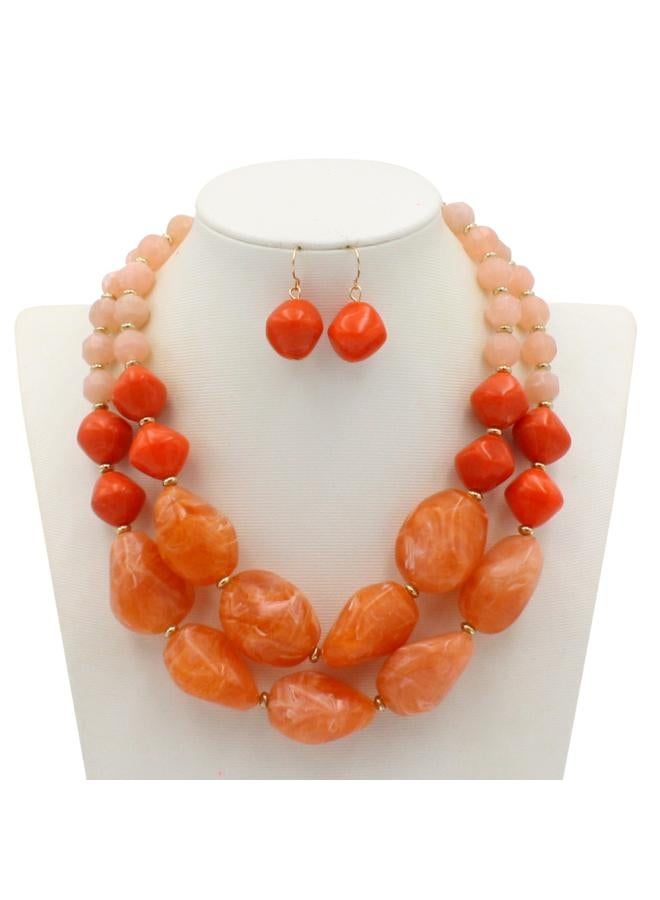 Europe And The United States Trend Jewelry Jelly Color Beaded Double Sweater Chain Manufacturers 8290