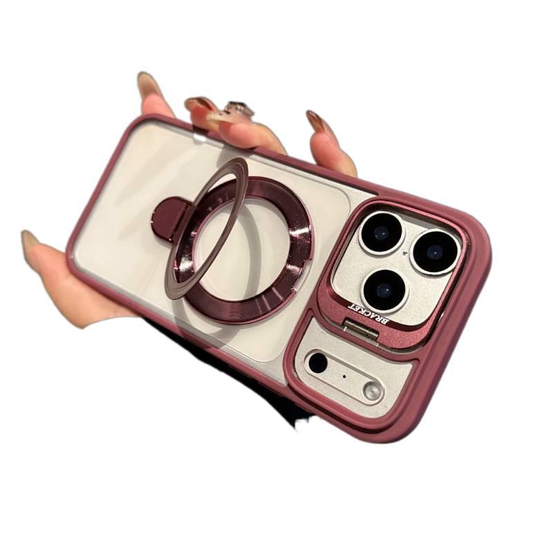 MS Acrylic MagSafe Case for iPhone 14 / 14 Plus / 14 Pro / 14 Pro Max with Shockproof and Drop Protection plus Shockproof plus Kickstand plus Strong Magnetic in Clear - Image 1