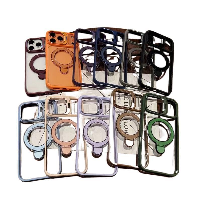 MS Acrylic MagSafe Case for iPhone 14 / 14 Plus / 14 Pro / 14 Pro Max with Shockproof and Drop Protection plus Shockproof plus Kickstand plus Strong Magnetic in Clear - Image 3