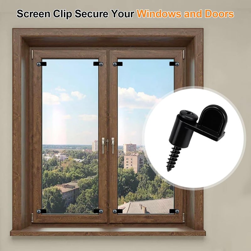 Batator 3/8 Inch Window Screen Clip with Screws, Storm Door Clips for Glass and Screen, Screen Door Clips to Hold Screen, Screen Retainer Clips for Storm Panels, Window Screen Fasteners (12 Pack) - Image 5