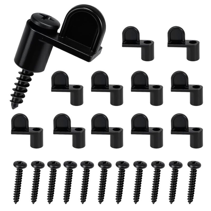 Batator 3/8 Inch Window Screen Clip with Screws, Storm Door Clips for Glass and Screen, Screen Door Clips to Hold Screen, Screen Retainer Clips for Storm Panels, Window Screen Fasteners (12 Pack) - Image 1