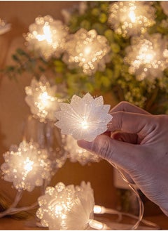 بيوينتي سلسلة أضواء LED لغرفة النوم، سلسلة أضواء داخلية وخارجية، سلسلة أضواء LED مزخرفة، أضواء زخرفية لرمضان، إضاءة رمضان، زهرة مزدوجة الطبقة 1.5 متر، 10 أضواء - نوع USB إضاءة ثابتة، إضاءة للمناسبات وسلسلة  - Image 4