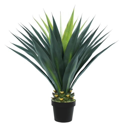 Keeplush 3ft Artificial Agave Plant 38 Inch Tall Faux Agave Plants in Black Pot Fake Floor Plant Outdoor Indoor for Front Porch Patio Home Office Door Step Hotel Desert Style Decor 1PCS - Image 1