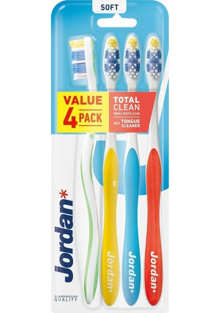 Jordan Total Clean Soft Toothbrush - 4 Pack - Image 1