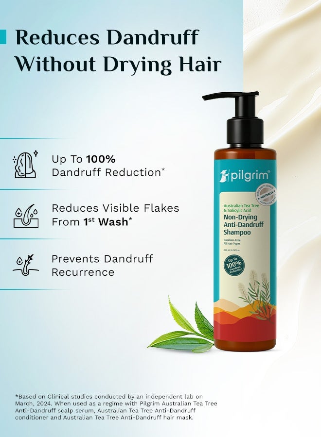 PILGRIM Australian Tea Tree Non Drying Anti Dandruff Shampoo 200 Ml Removes Dandruff From Source Helps With Itching Irritation Strong Smooth Hair For Men And Women - Image 4