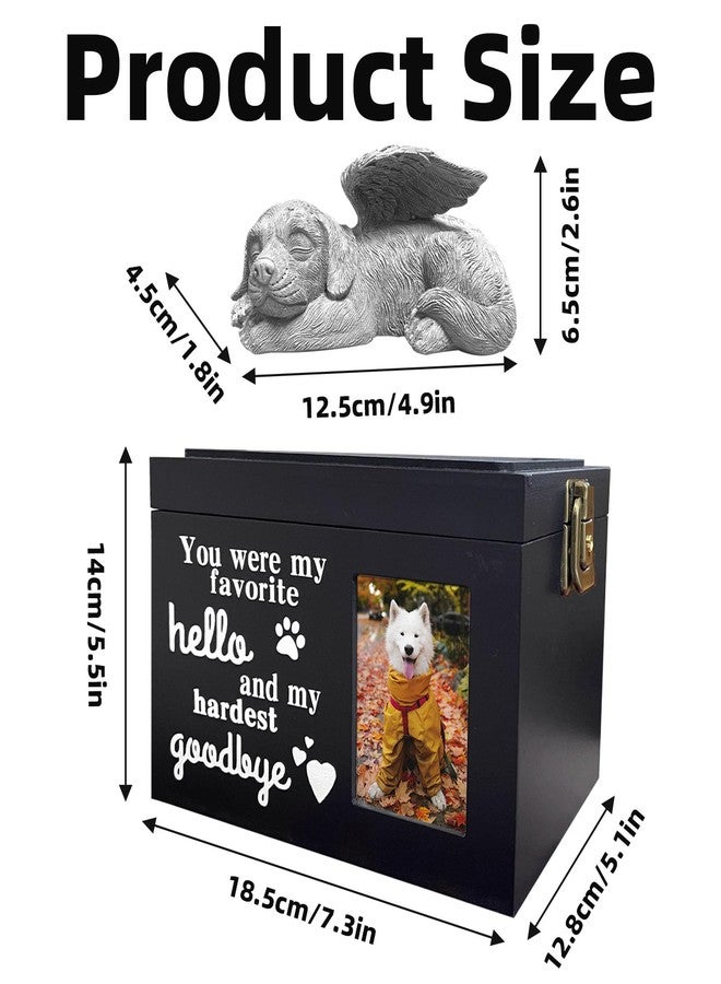 Atigrado Pet Urns for Dogs Up to 100 lbs, Premium Wooden Dog Urn for Ashes with Memorial Photo Frame and Resin Statue, Pet Urn Sympathy Gift for Both Large Midium Golden Retriever, Labrador, Shepherd - Image 3