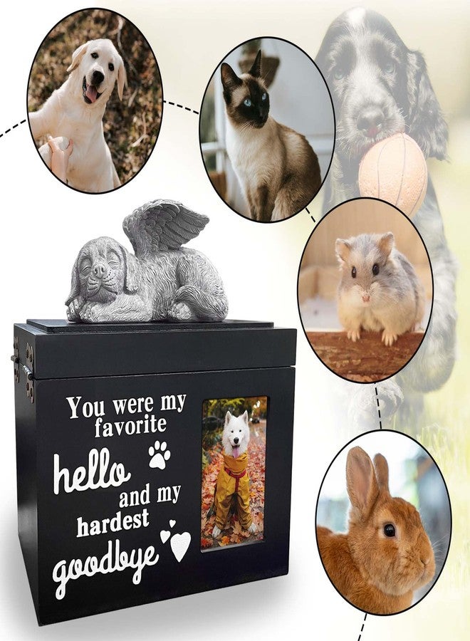 Atigrado Pet Urns for Dogs Up to 100 lbs, Premium Wooden Dog Urn for Ashes with Memorial Photo Frame and Resin Statue, Pet Urn Sympathy Gift for Both Large Midium Golden Retriever, Labrador, Shepherd - Image 5
