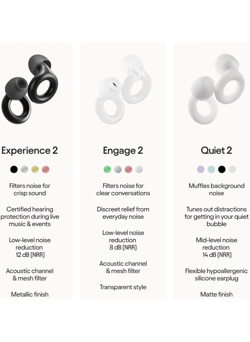 Loop Experience 2 Ear Plugs – Stylish Certified Hearing Protection for Concerts & Festivals, Live Events, Musicians, Sports, DJs and Nightlife – 17dB Noise Reduction Earplugs (High-Fidelity) - Image 2