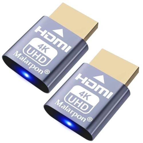 Malarpon HDMI Dummy Plug fit-Headless Display Emulator DDC EDID Headless Ghos with Windows Mac OSX Linux Great for Graphics Acceleration Support 3840x2160@60Hz 2P - Image 1