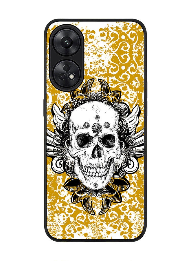 Stylizedd Rugged Black edge case for Reno 8T 4G Slim fit Soft Case Flexible Rubber Edges Anti Drop TPU Gel Thin Cover - Skull Cult - Image 1